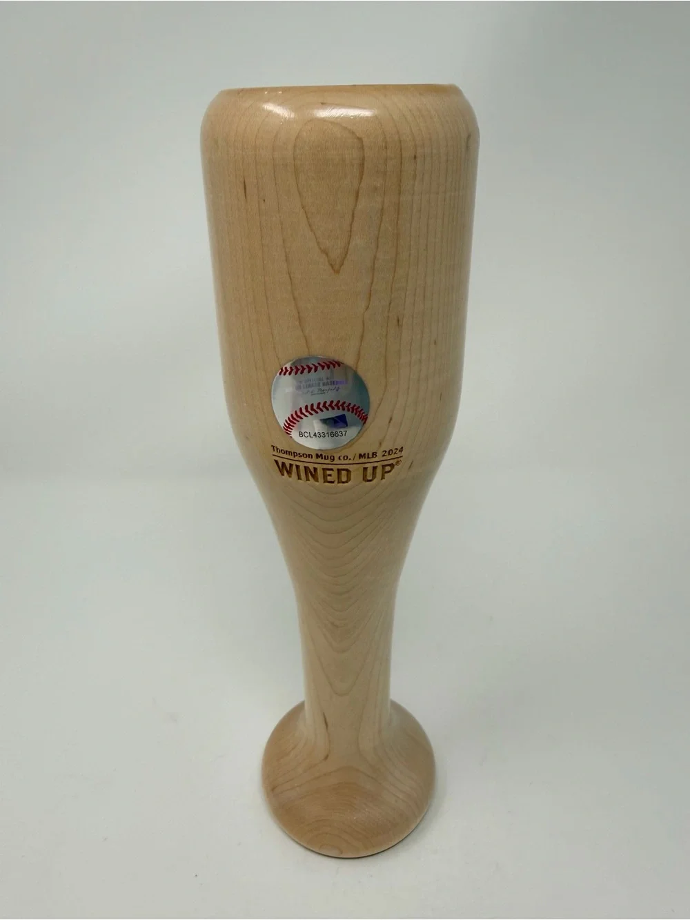 New York Mets Wined Up Wooden Engraved Mini Bat Wine Glass